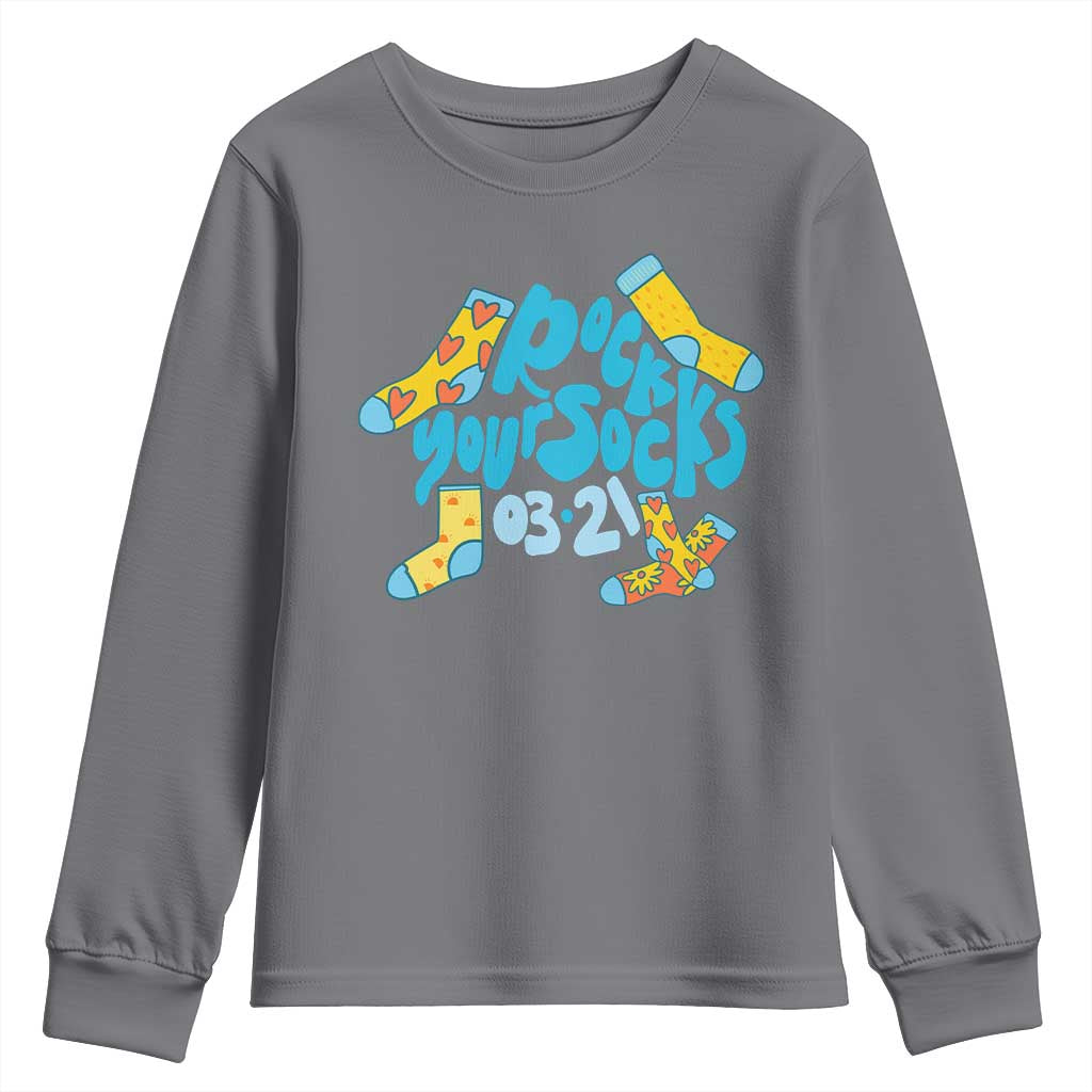 Rock Your Socks Youth Sweatshirt Down Syndrome Awareness March 21