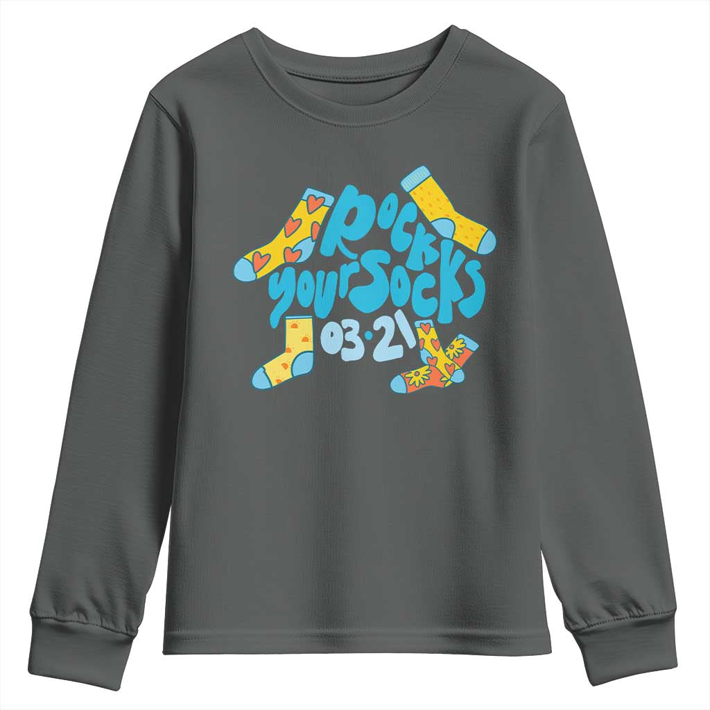 Rock Your Socks Youth Sweatshirt Down Syndrome Awareness March 21