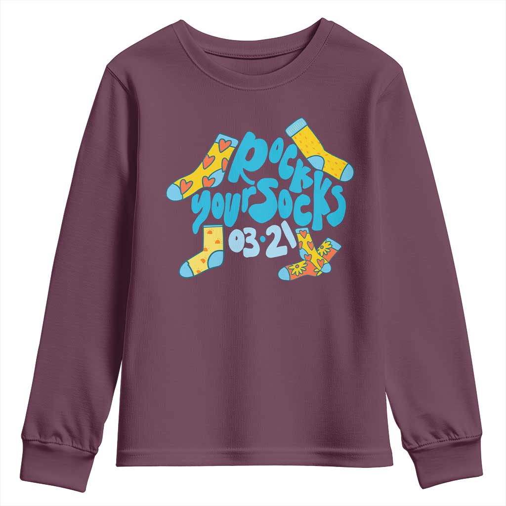 Rock Your Socks Youth Sweatshirt Down Syndrome Awareness March 21