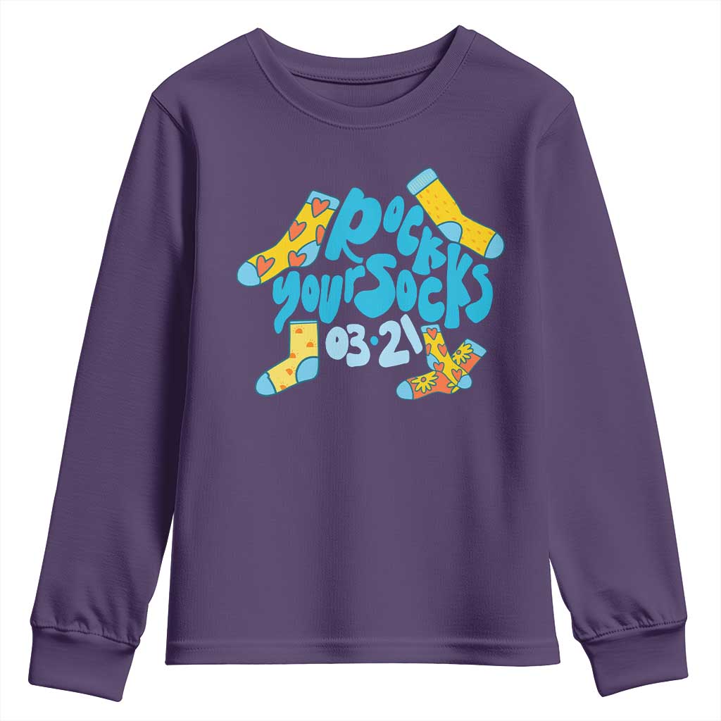 Rock Your Socks Youth Sweatshirt Down Syndrome Awareness March 21