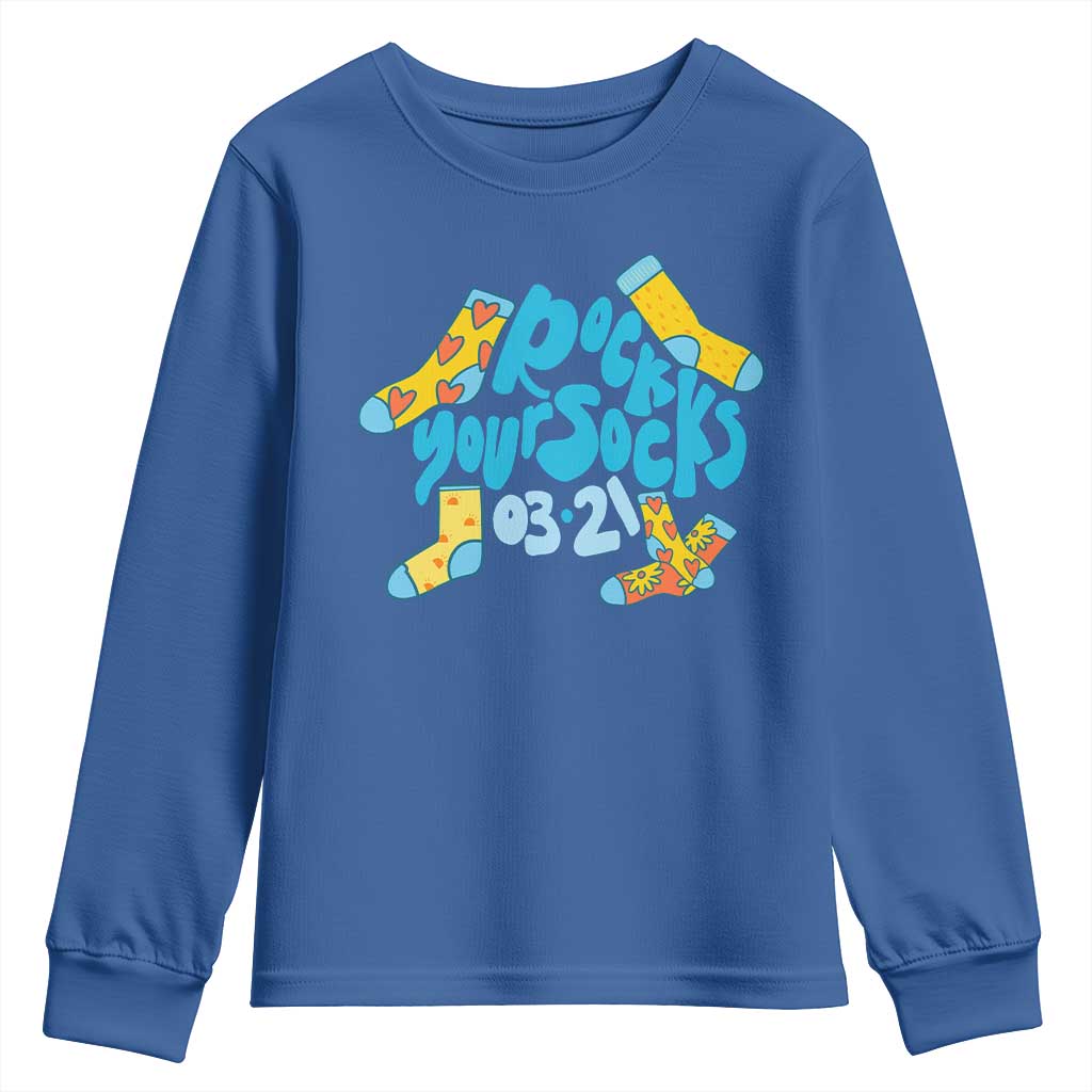 Rock Your Socks Youth Sweatshirt Down Syndrome Awareness March 21