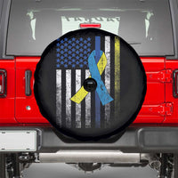 Down Syndrome Awareness Vintage American Flag Spare Tire Cover