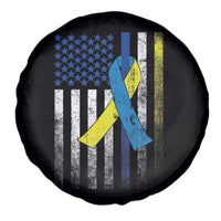 Down Syndrome Awareness Vintage American Flag Spare Tire Cover