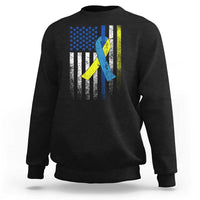 Down Syndrome Awareness Vintage American Flag Sweatshirt