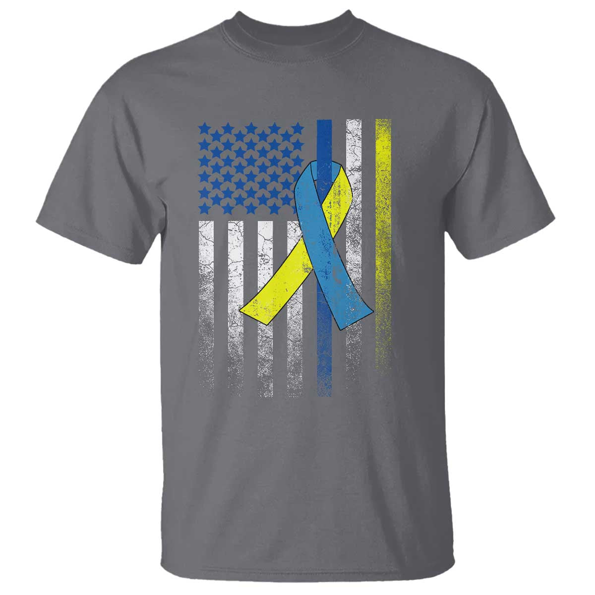 Down Syndrome Awareness Vintage American Flag T Shirt