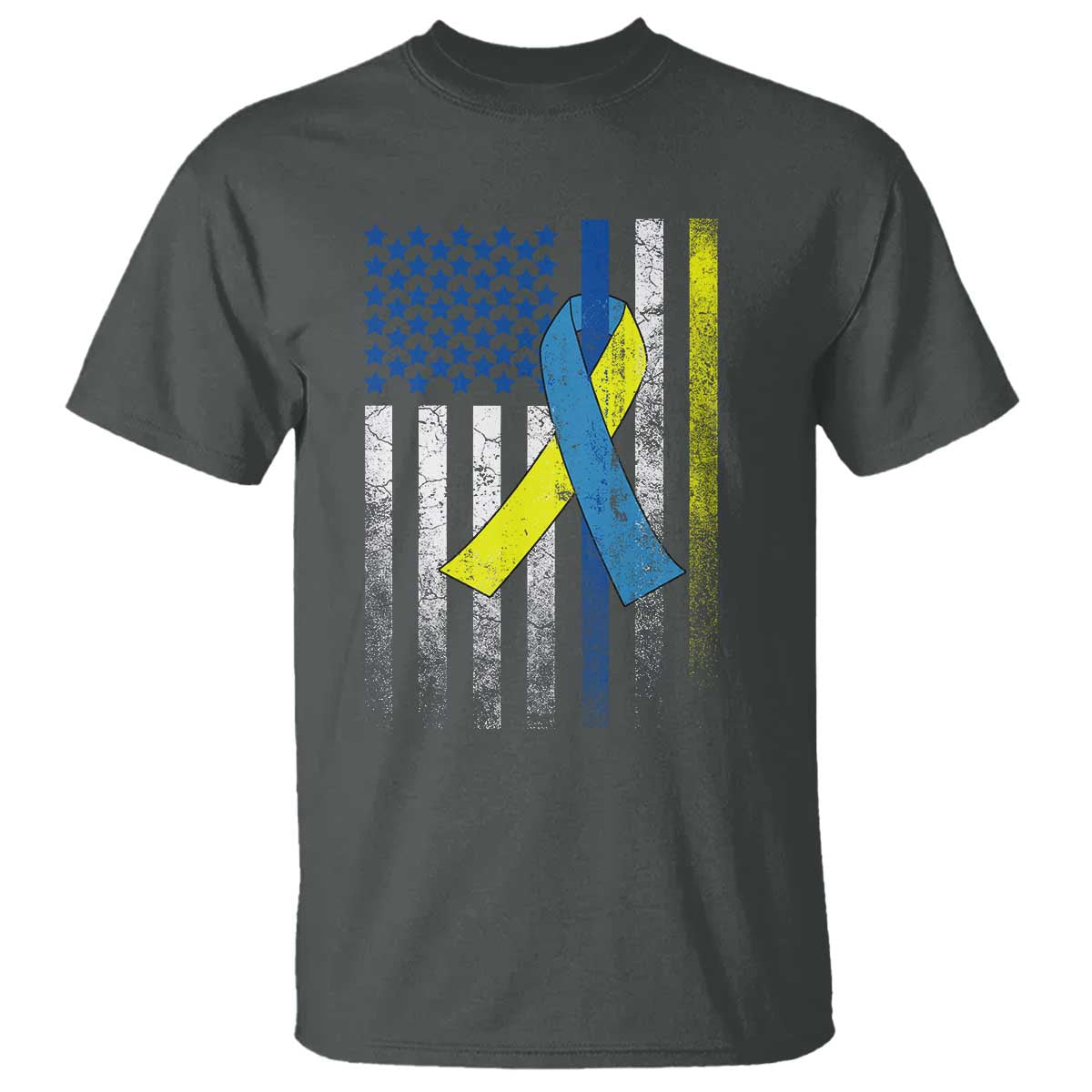 Down Syndrome Awareness Vintage American Flag T Shirt