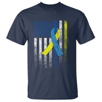 Down Syndrome Awareness Vintage American Flag T Shirt
