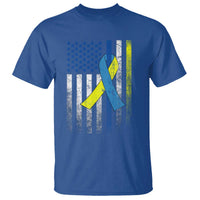 Down Syndrome Awareness Vintage American Flag T Shirt