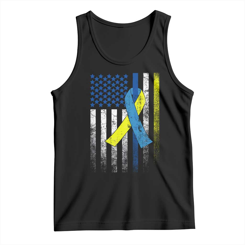 Down Syndrome Awareness Vintage American Flag Tank Top