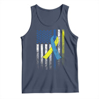 Down Syndrome Awareness Vintage American Flag Tank Top