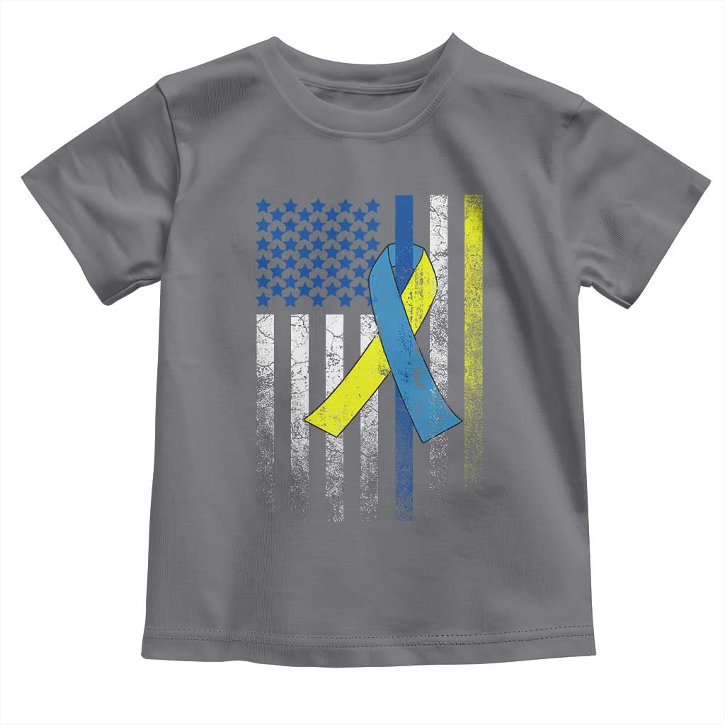 Down Syndrome Awareness Vintage American Flag Toddler T Shirt