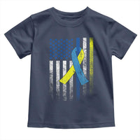 Down Syndrome Awareness Vintage American Flag Toddler T Shirt