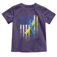 Down Syndrome Awareness Vintage American Flag Toddler T Shirt