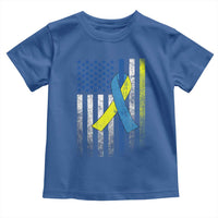 Down Syndrome Awareness Vintage American Flag Toddler T Shirt