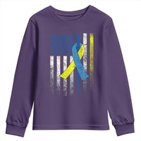 Down Syndrome Awareness Vintage American Flag Youth Sweatshirt
