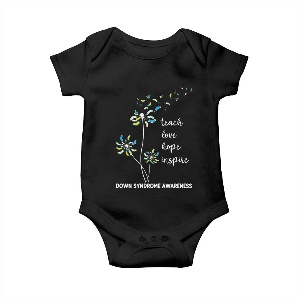 Down Syndrome Awareness Baby Onesie Teach Love Hope Inspire Socks Dandelion