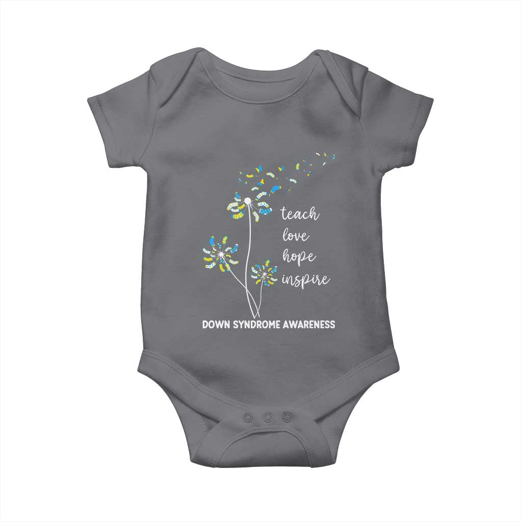 Down Syndrome Awareness Baby Onesie Teach Love Hope Inspire Socks Dandelion