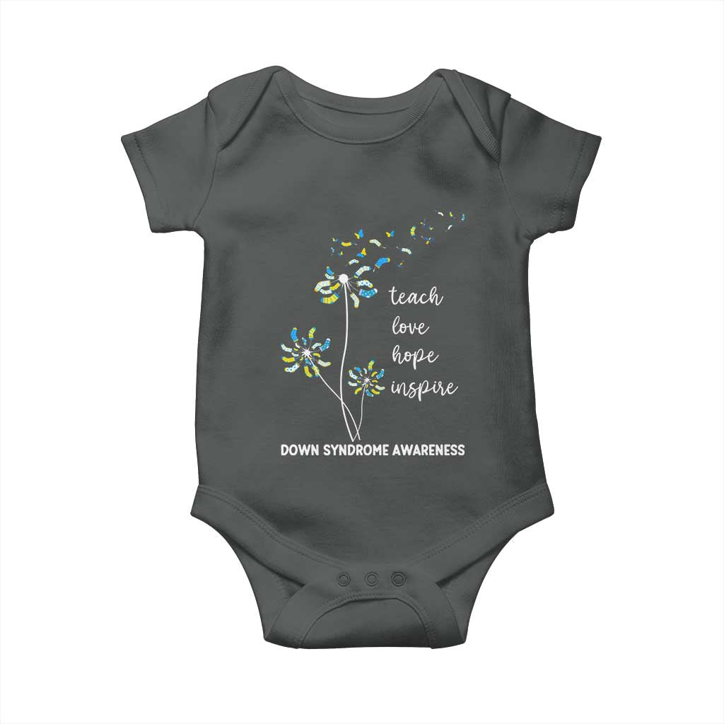 Down Syndrome Awareness Baby Onesie Teach Love Hope Inspire Socks Dandelion