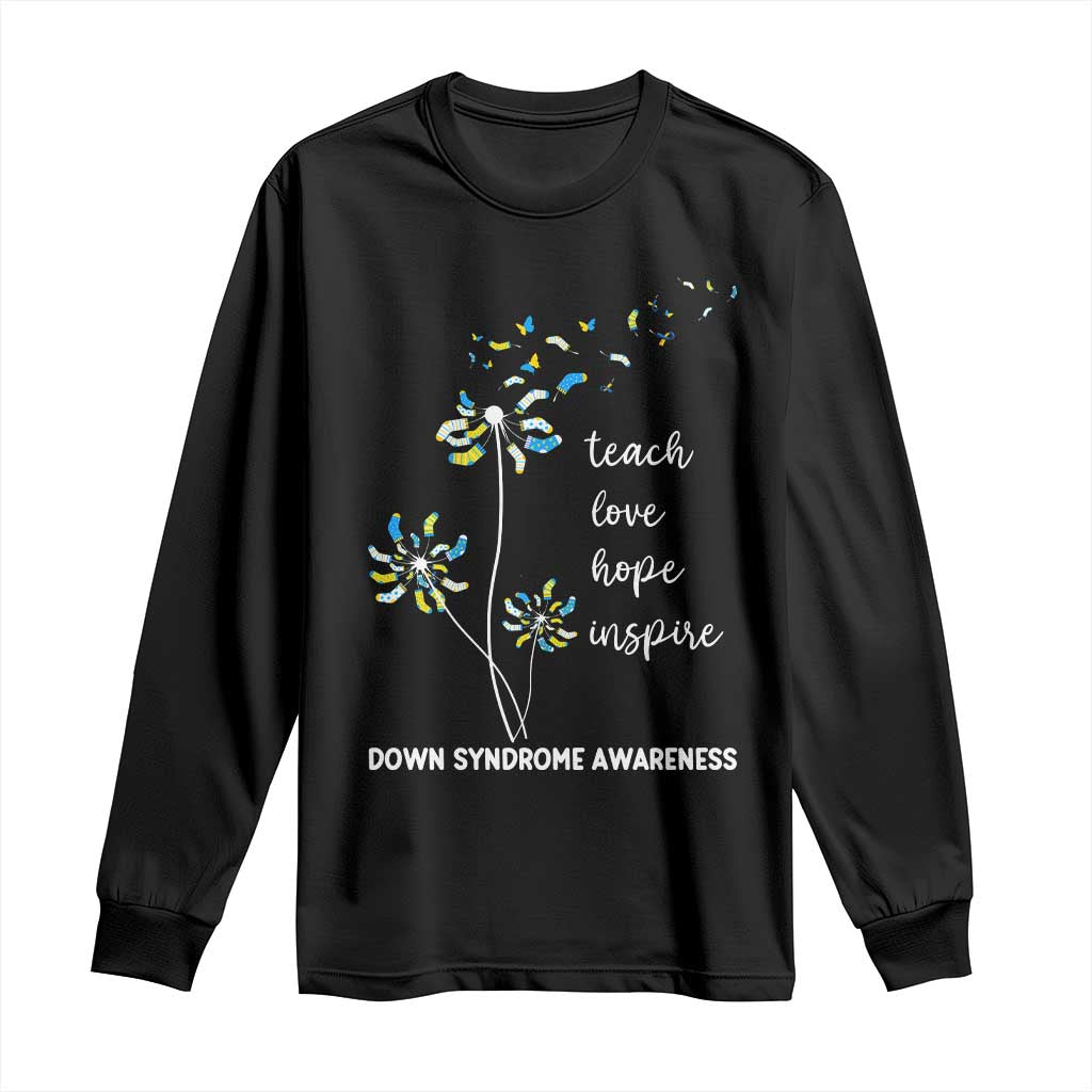 Down Syndrome Awareness Long Sleeve Shirt Teach Love Hope Inspire Socks Dandelion