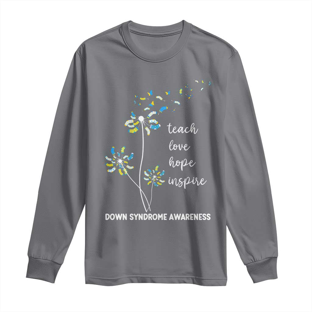 Down Syndrome Awareness Long Sleeve Shirt Teach Love Hope Inspire Socks Dandelion