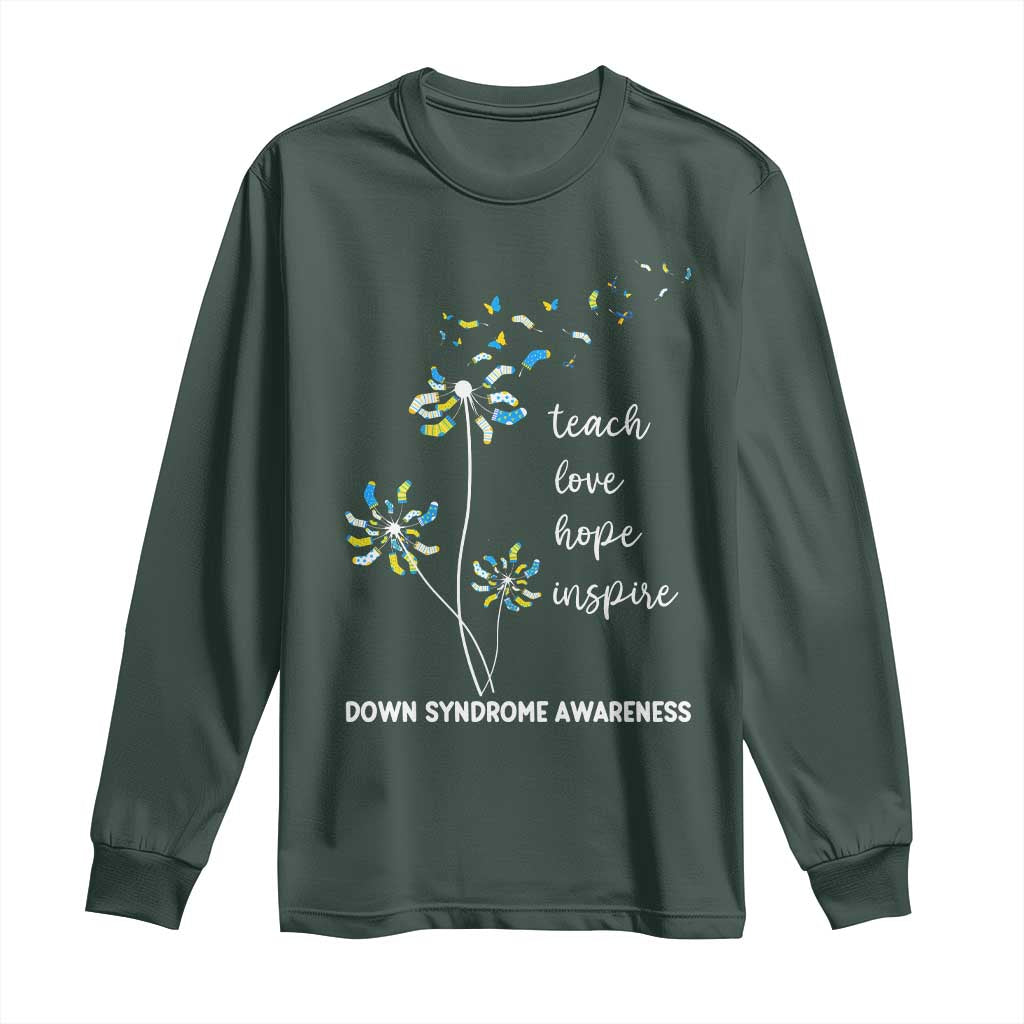 Down Syndrome Awareness Long Sleeve Shirt Teach Love Hope Inspire Socks Dandelion