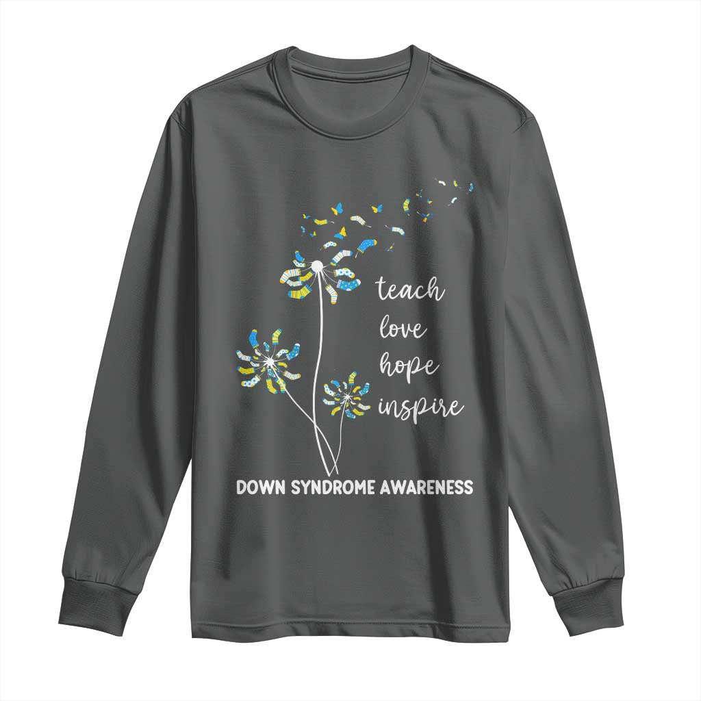 Down Syndrome Awareness Long Sleeve Shirt Teach Love Hope Inspire Socks Dandelion