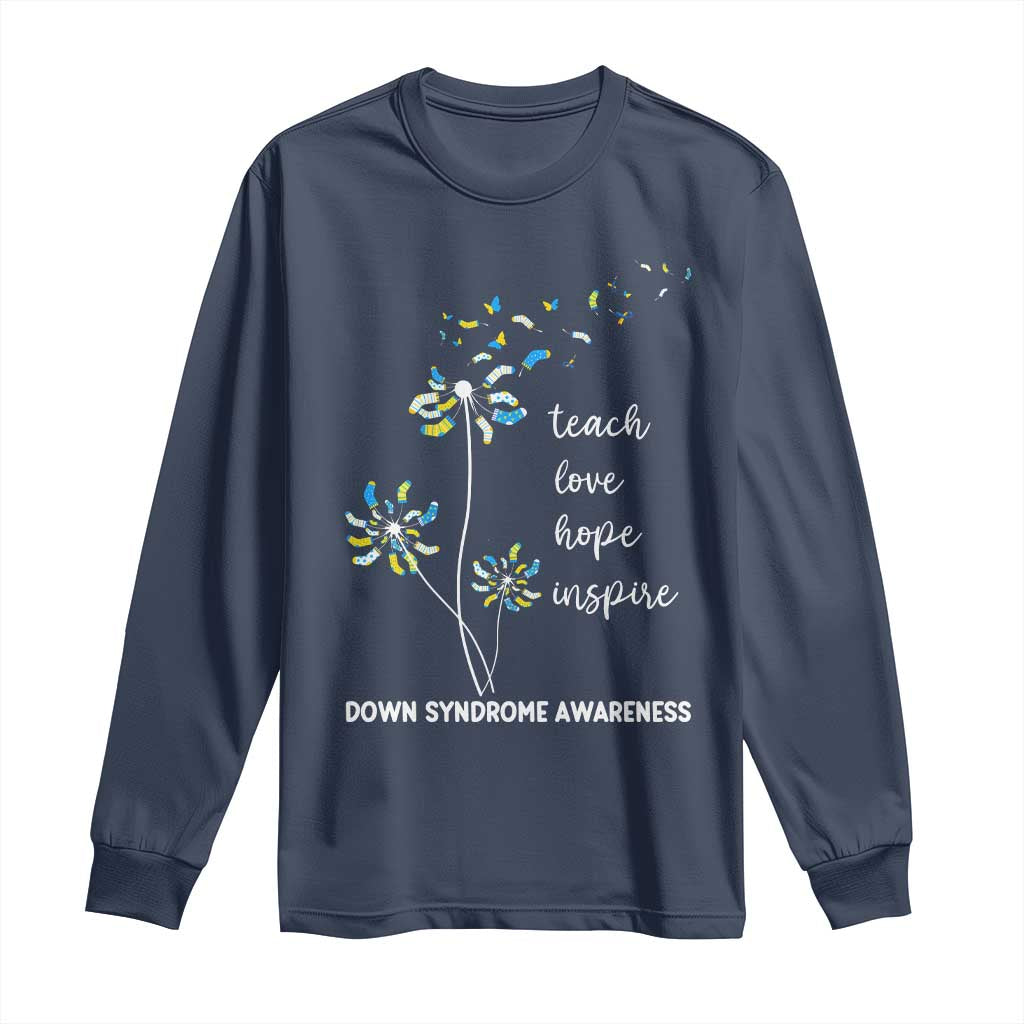 Down Syndrome Awareness Long Sleeve Shirt Teach Love Hope Inspire Socks Dandelion