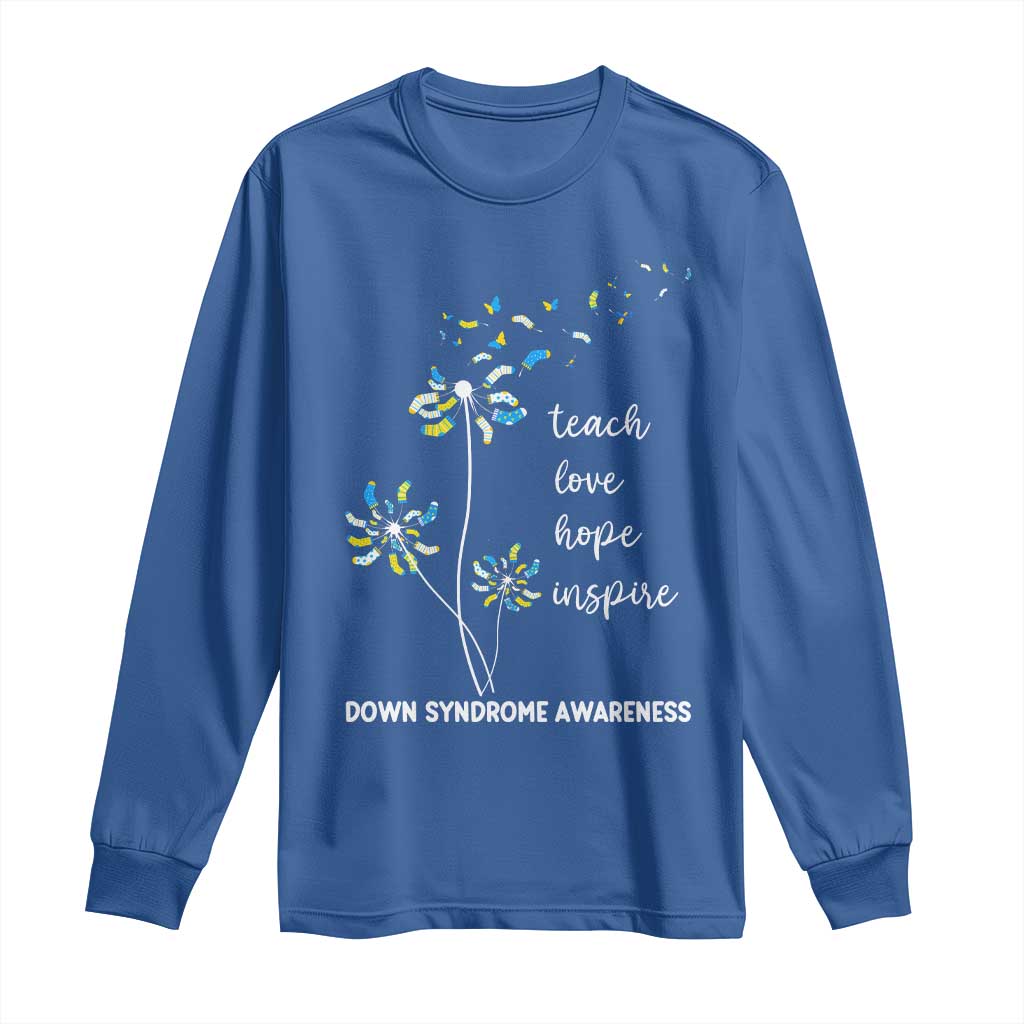 Down Syndrome Awareness Long Sleeve Shirt Teach Love Hope Inspire Socks Dandelion