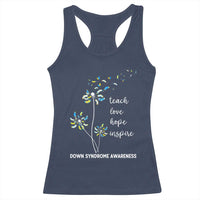 Down Syndrome Awareness Racerback Tank Top Teach Love Hope Inspire Socks Dandelion