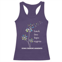 Down Syndrome Awareness Racerback Tank Top Teach Love Hope Inspire Socks Dandelion