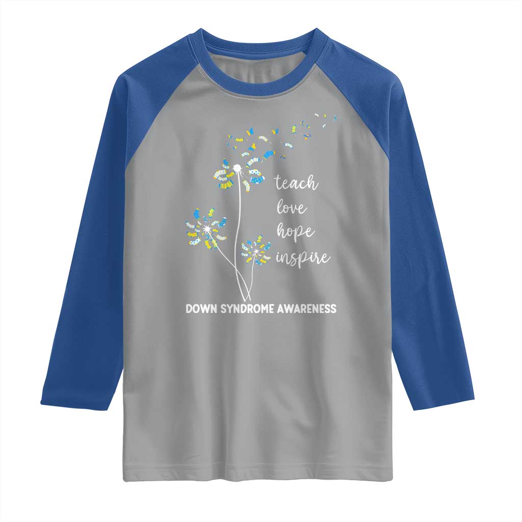 Down Syndrome Awareness Raglan Shirt Teach Love Hope Inspire Socks Dandelion