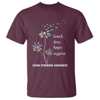 Down Syndrome Awareness T Shirt Teach Love Hope Inspire Socks Dandelion