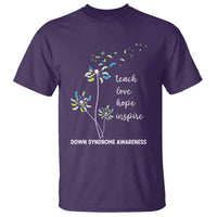 Down Syndrome Awareness T Shirt Teach Love Hope Inspire Socks Dandelion