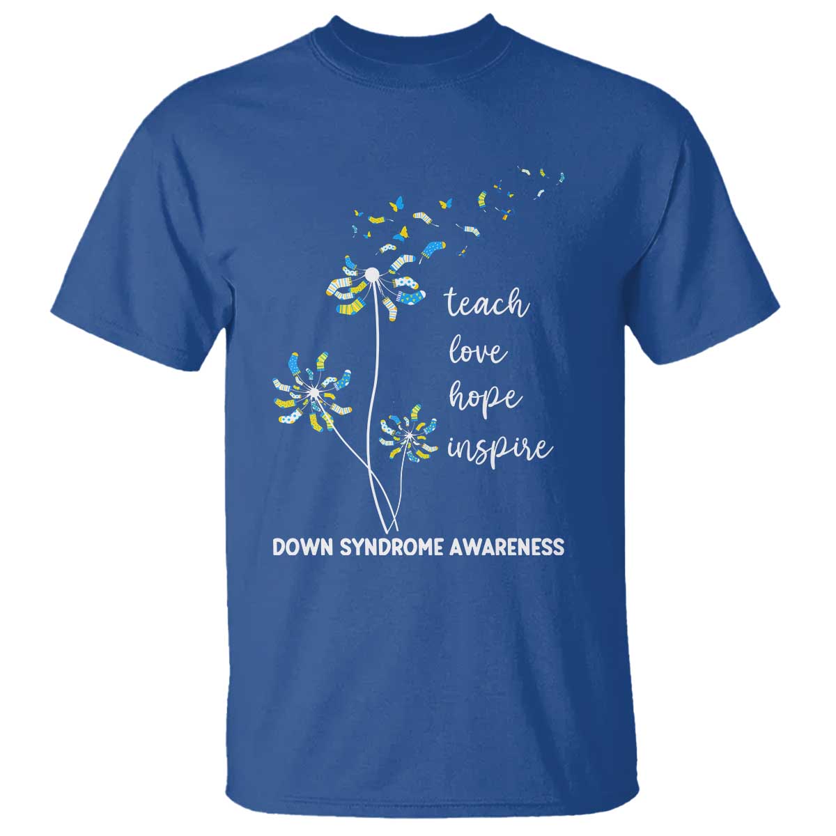 Down Syndrome Awareness T Shirt Teach Love Hope Inspire Socks Dandelion