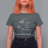 Down Syndrome Awareness T Shirt For Women Teach Love Hope Inspire Socks Dandelion