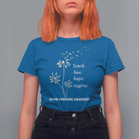 Down Syndrome Awareness T Shirt For Women Teach Love Hope Inspire Socks Dandelion