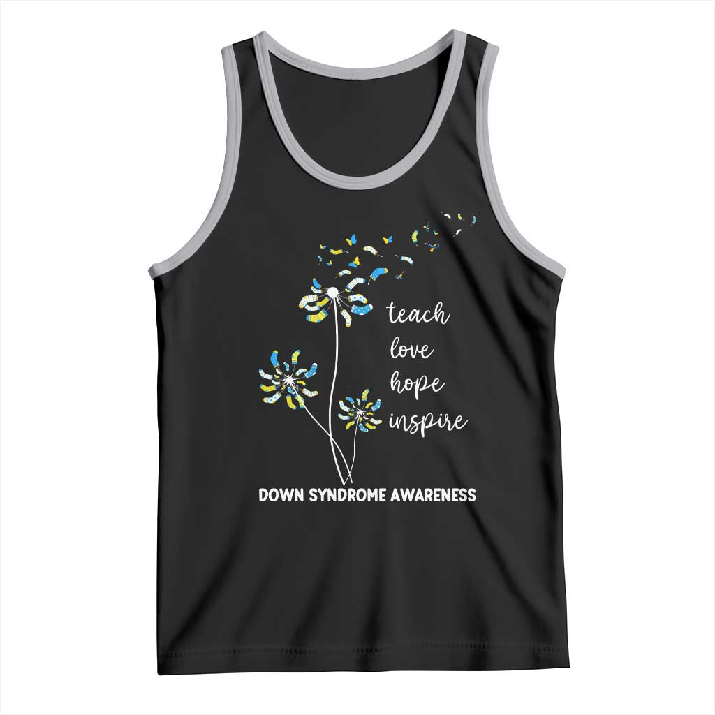 Down Syndrome Awareness Tank Top Teach Love Hope Inspire Socks Dandelion
