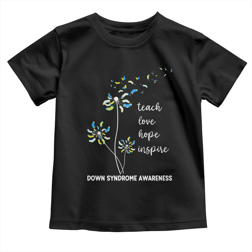 Down Syndrome Awareness Toddler T Shirt Teach Love Hope Inspire Socks Dandelion