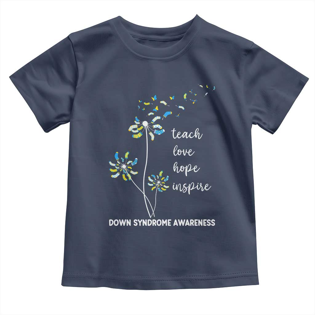 Down Syndrome Awareness Toddler T Shirt Teach Love Hope Inspire Socks Dandelion