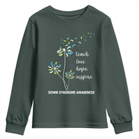 Down Syndrome Awareness Youth Sweatshirt Teach Love Hope Inspire Socks Dandelion