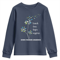 Down Syndrome Awareness Youth Sweatshirt Teach Love Hope Inspire Socks Dandelion