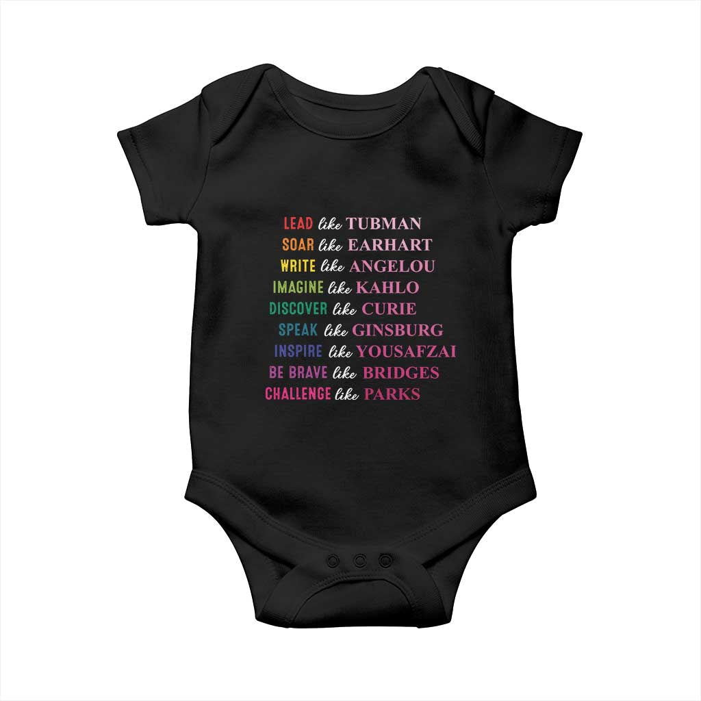 National Women's History Month Baby Onesie Lead Like Tubman Challenge Like Parks