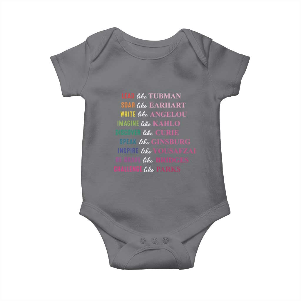 National Women's History Month Baby Onesie Lead Like Tubman Challenge Like Parks
