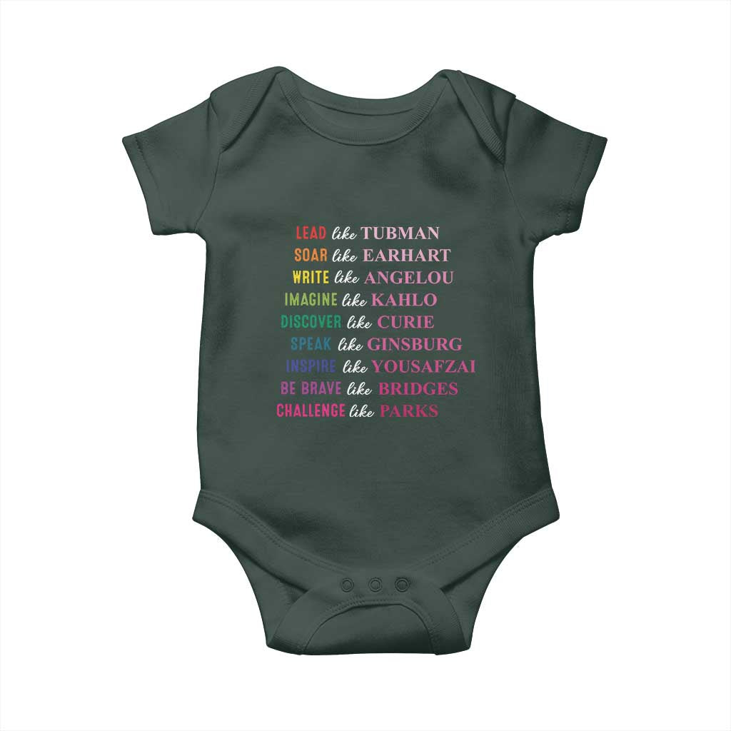 National Women's History Month Baby Onesie Lead Like Tubman Challenge Like Parks