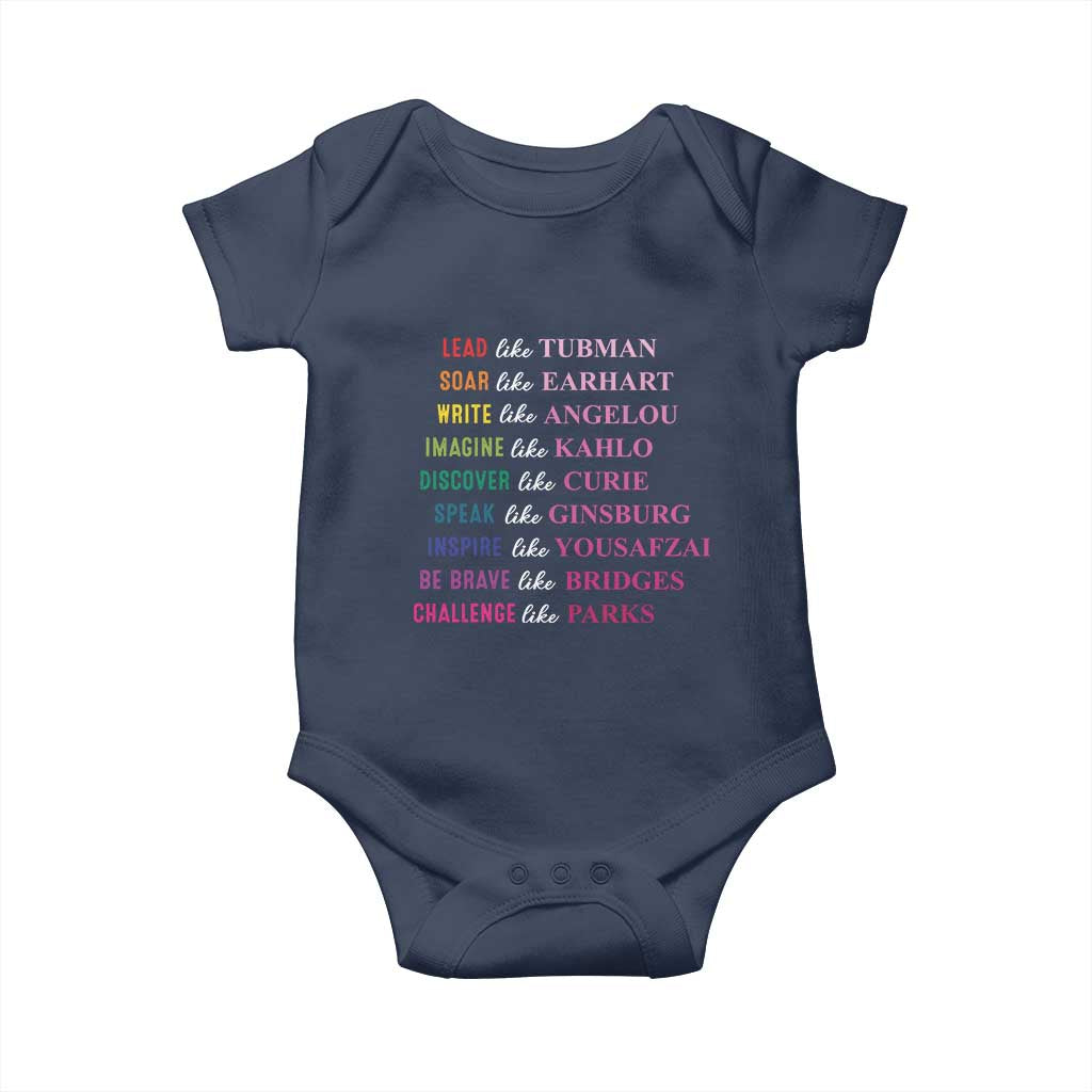 National Women's History Month Baby Onesie Lead Like Tubman Challenge Like Parks