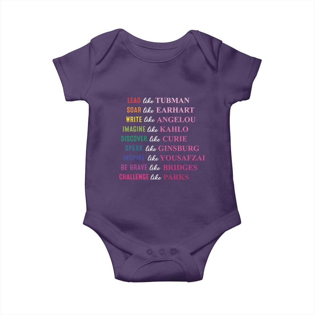 National Women's History Month Baby Onesie Lead Like Tubman Challenge Like Parks