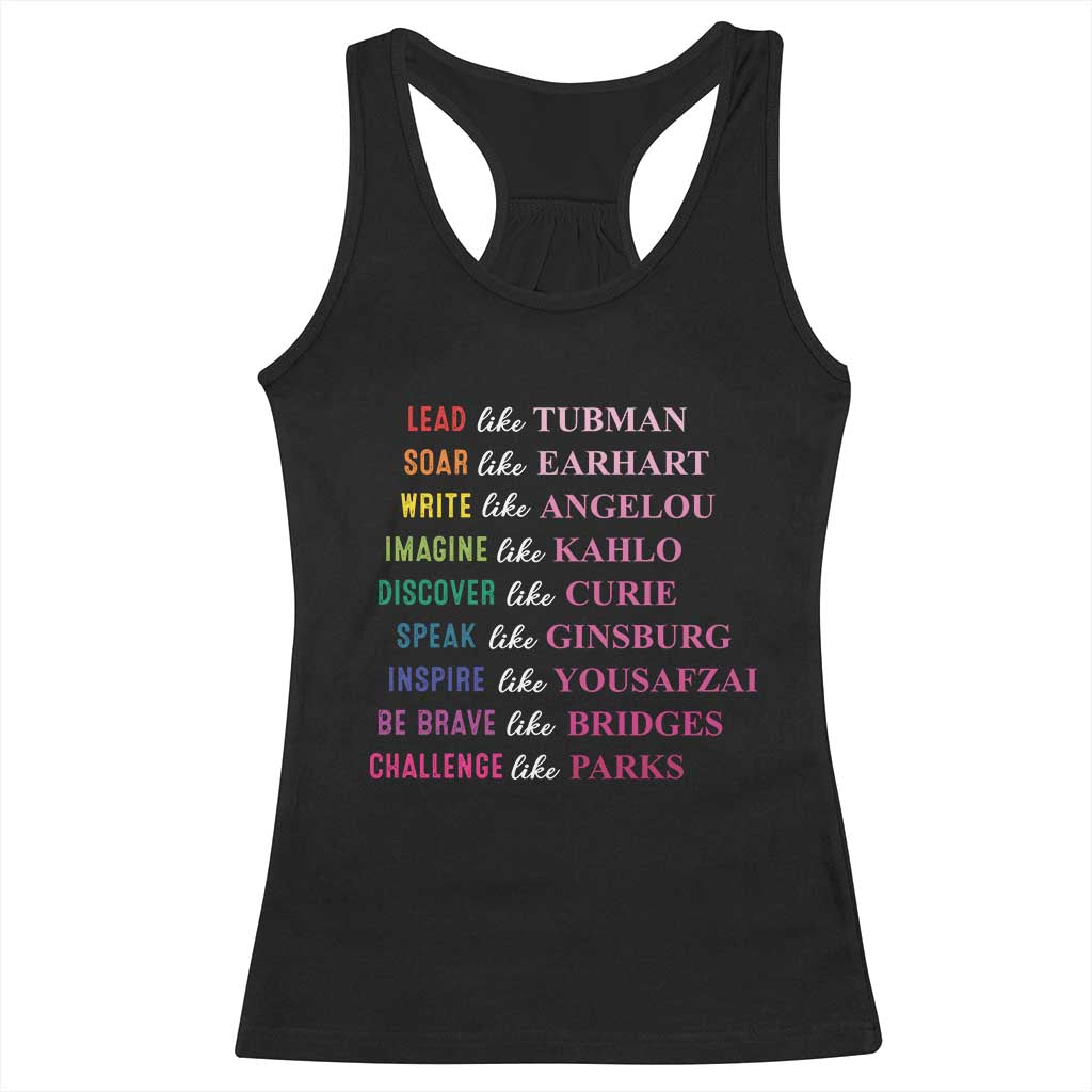 National Women's History Month Racerback Tank Top Lead Like Tubman Challenge Like Parks