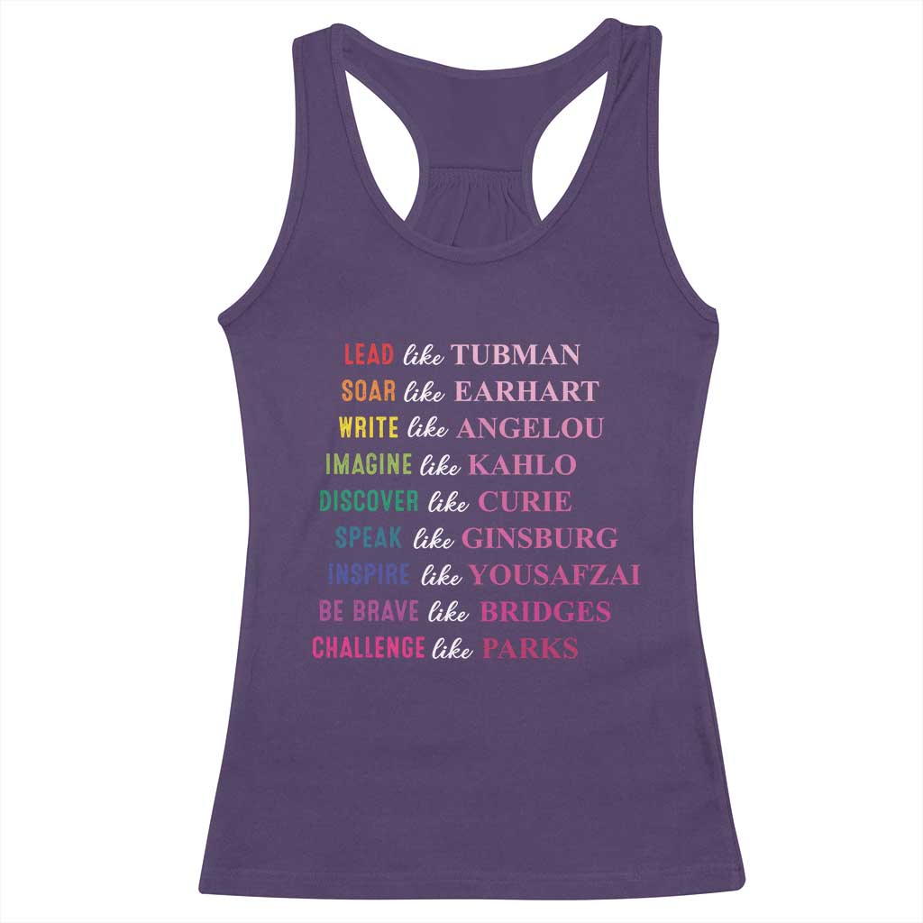 National Women's History Month Racerback Tank Top Lead Like Tubman Challenge Like Parks