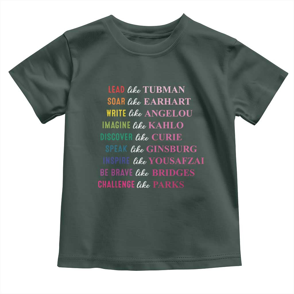 National Women's History Month Toddler T Shirt Lead Like Tubman Challenge Like Parks
