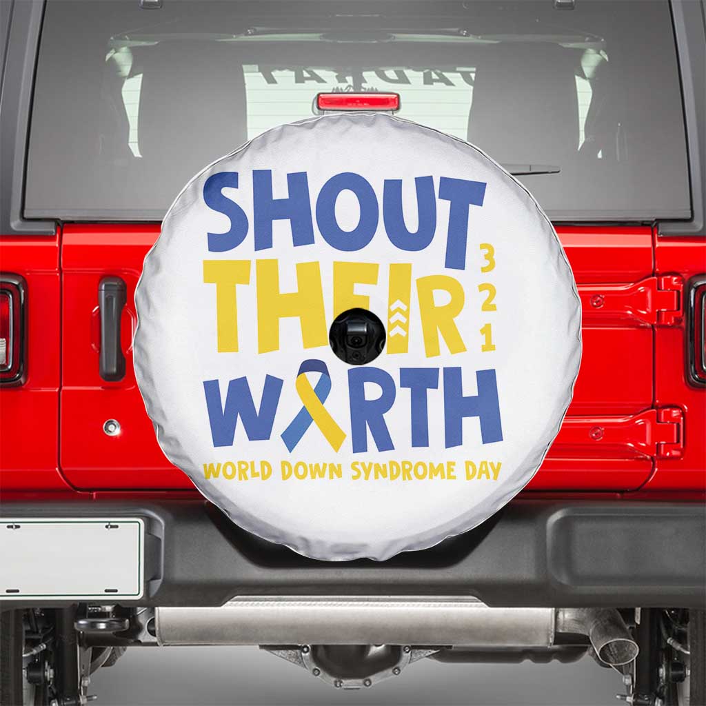 Shout Their Worth World Down Syndrome Day Spare Tire Cover